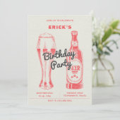 Fles en bier feest kaart (Staand voorkant)