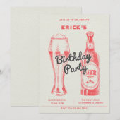 Fles en bier Partij Kaart (Voorkant / Achterkant)