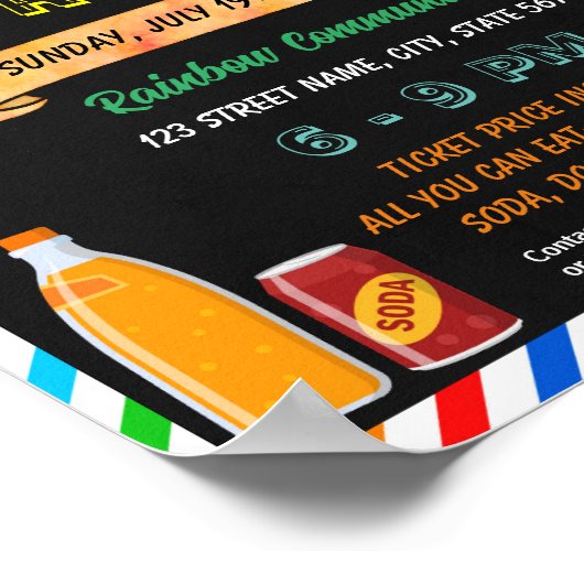 Fles en Can Fundraising Drive school sjabloon Poster (Hoek)