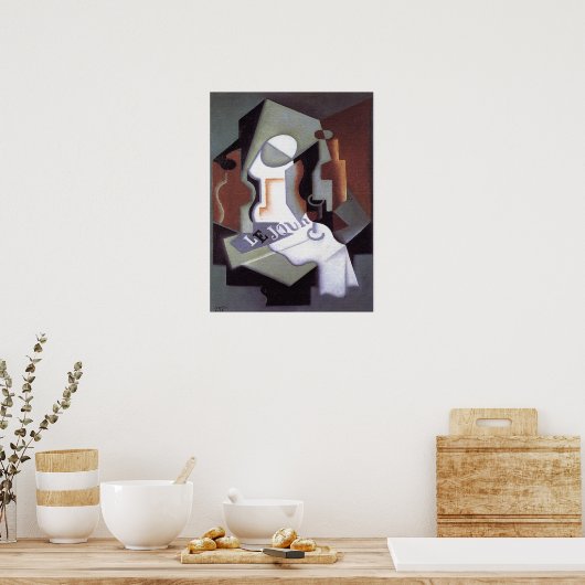 Fles en Fruit Dish van Juan Gris Poster (Keuken)