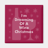 Fles en glas: Wijn Kerstmis Magneet (Voorkant)