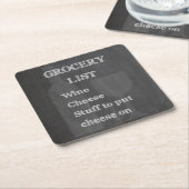 Fles en glas: Wijnbouwlijst Kartonnen Onderzetters (Schuin)