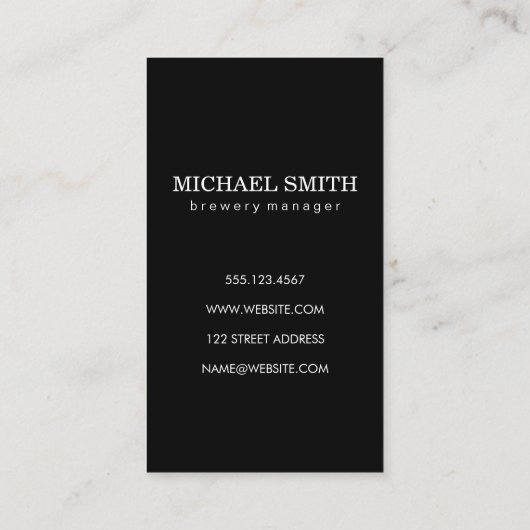 Fles en glazen punt visitekaartje (Achterkant)