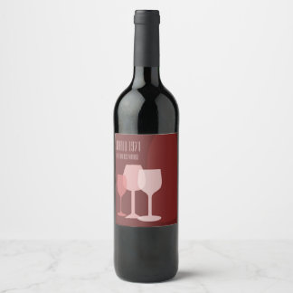 Fles en glazen wijn etiket