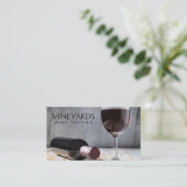 Fles en rode wijn | Wijnproeverijen Visitekaartje (Staand voorkant)