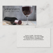 Fles en rode wijn | Wijnproeverijen Visitekaartje (Voorkant / Achterkant)