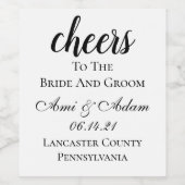 Fles Etiket voor gevaccineerde bruiloft (Enkel label)