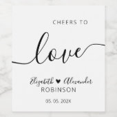 Fles Favor to Love Script Wedding Wijn Etiket (Enkel label)