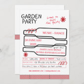 Fles Garden Party Happy Hour Kaart (Voorkant / Achterkant)