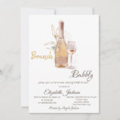 Fles Glas, Glitter Bruiloftsdouche Kaart (Voorkant)