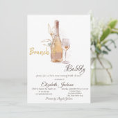 Fles Glas, Glitter Bruiloftsdouche Kaart (Staand voorkant)