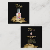 *~* Fles Gold Glitter Strokes Nail Poolse Kunst Vierkante Visitekaartje (Voorkant / Achterkant)