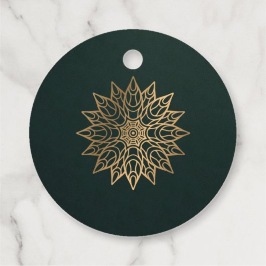 FLES GREEN GOLD CLASSIC  MANDALA WEDING BEDANKJES LABELS (Achterkant)