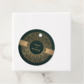 FLES GREEN GOLD CLASSIC  MANDALA WEDING BEDANKJES LABELS (In situ)