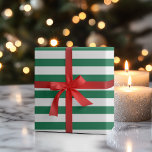Fles Groen en Wit Breed Horizontaal Gestreept Cadeaupapier<br><div class="desc">Fles Groen en Wit Breed Horizontaal Gestreept Verpakkingsdocument</div>