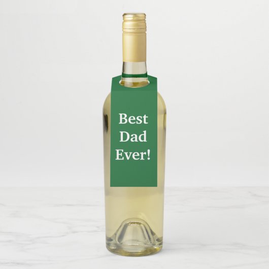 Fles Hanger Label Beste Papa Ooit! Groen (Op fles)