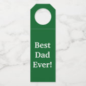 Fles Hanger Label Beste Papa Ooit! Groen (Voorkant)