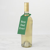 Fles Hanger Label Beste Papa Ooit! Groen (Schuin)