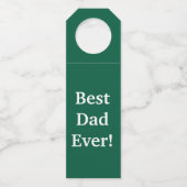 Fles Hanger Label Beste Papa Ooit! Groen (Achterkant)