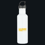 Fles Happy<br><div class="desc">Je weet wel wat er gebeurt met water als het in een fles zit die "gelukkig" zegt.
Goed.</div>