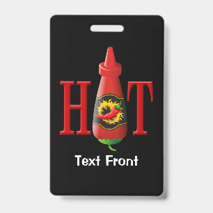Fles hete saus badge