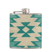 Fles in het zuidwesten met turquoise Navajo-weefse Heupfles (Voorkant)