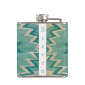 Fles in het zuidwesten met turquoise Navajo-weefse Heupfles (Achterkant)