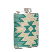 Fles in turquoise Zuidwest-Amerikaanse weefkunst Heupfles (Rechts)