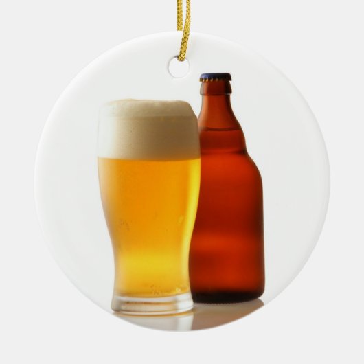 Fles kerstsierbloem keramisch ornament (Voorkant)