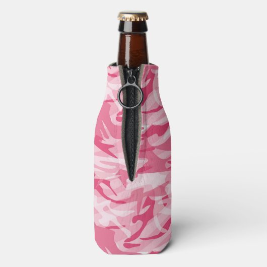 Fles koeler-roze Camo flaconkoeler Flesjeskoeler (Fles Achterkant)
