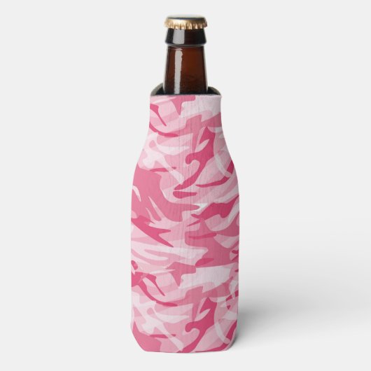 Fles koeler-roze Camo flaconkoeler Flesjeskoeler (Fles Voorkant)