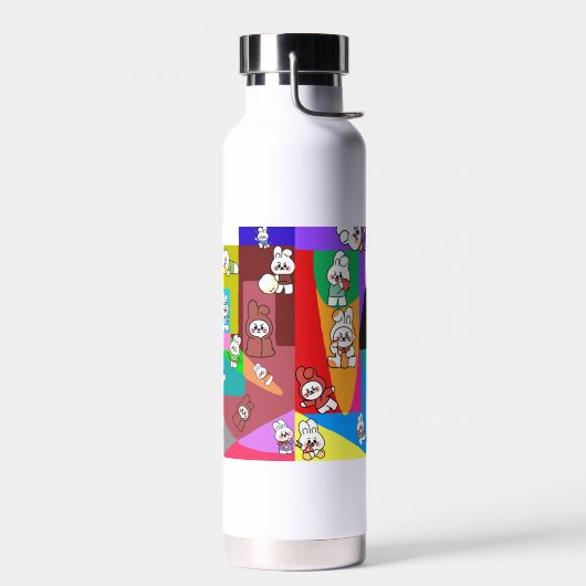 Fles: Konijnen op hol Waterfles (Links)