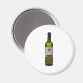 Fles kwaliteitswijn met blanco etiket magneet (Voorkant / Achterkant)