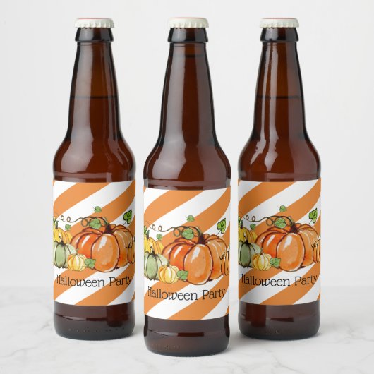 Fles LABEL herfst party, pompoen, herfst, Bier Etiket (Flessen)