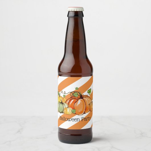 Fles LABEL herfst party, pompoen, herfst, Bier Etiket (Voorkant)