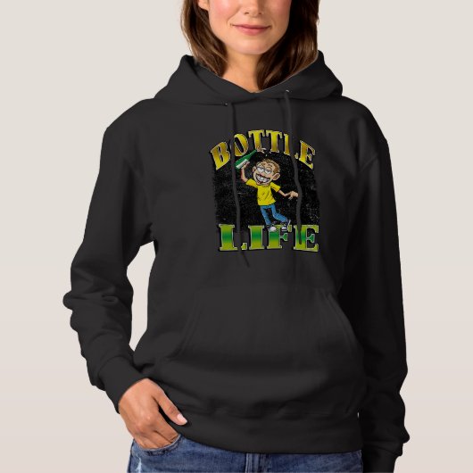 Fles Leven Vintage Dronken Drank Alcohol Katers  Hoodie (Voorkant)