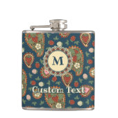 Fles met aardbei paisley patroon heupfles (Voorkant)