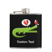 Fles met alligator verliefd heupfles (Voorkant)