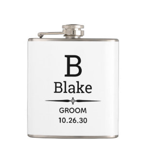 Fles met bruidegommonogram heupfles