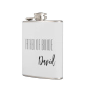 Fles met eigen naam vader van de bruid heupfles (Links)