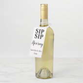 Fles met feestelijke slinger flessenhanger (Schuin)