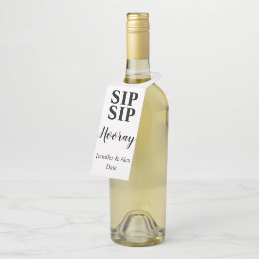 Fles met feestelijke slinger flessenhanger (Schuin)