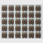 Fles met fijne biertjes, opvulpapier cadeaupapier (Vlak)