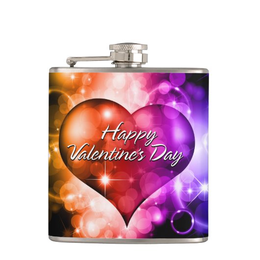 Fles met flesje van Happy Valentine's Day 5A Heupfles (Voorkant)