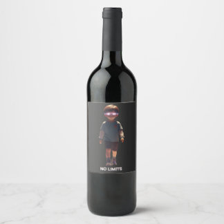 Fles met GEEN GRENZEN  Wijn Etiket