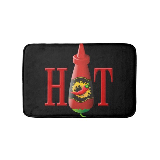 Fles met hete saus badmat (Voorkant)