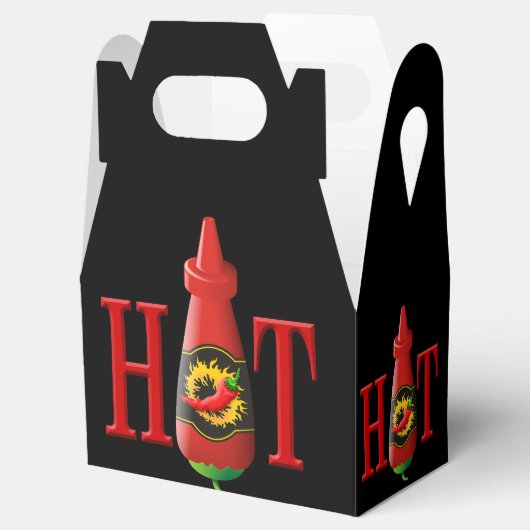 Fles met hete saus bedankdoosjes (Geopend)