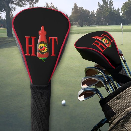 Fles met hete saus golfheadcover