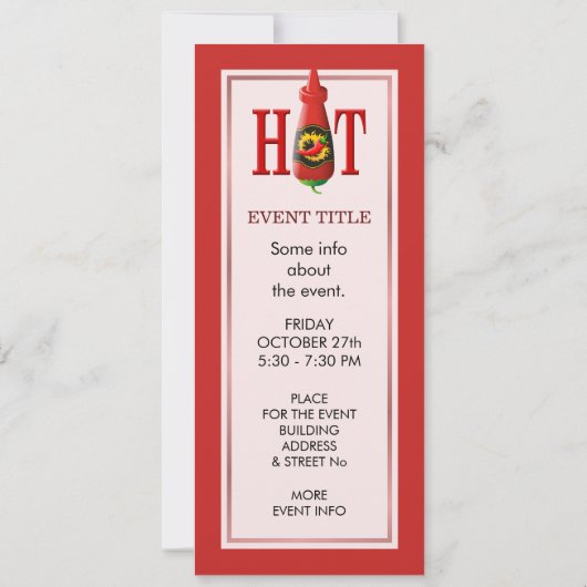 Fles met hete saus kaart (Achterkant)