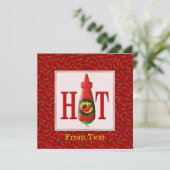 Fles met hete saus kaart (Staand voorkant)